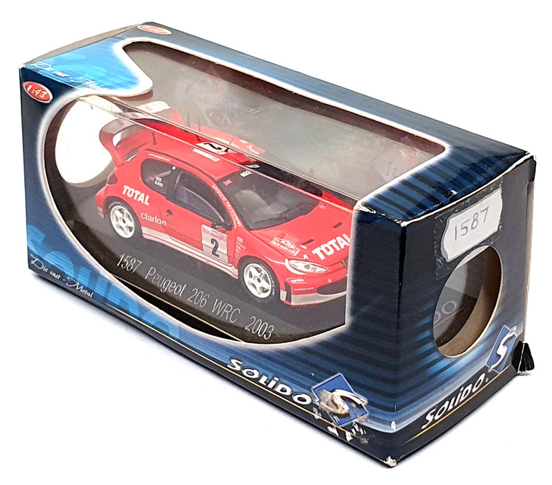 Solido 1/43 Scale 1587 - Peugeot 206 WRC #2 Monte Carlo 2003 Reid/Burns