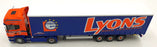 Universal Hobbies 1/50 Scale Diecast 5610 - Scania Lyons Truck - Orange/Blue