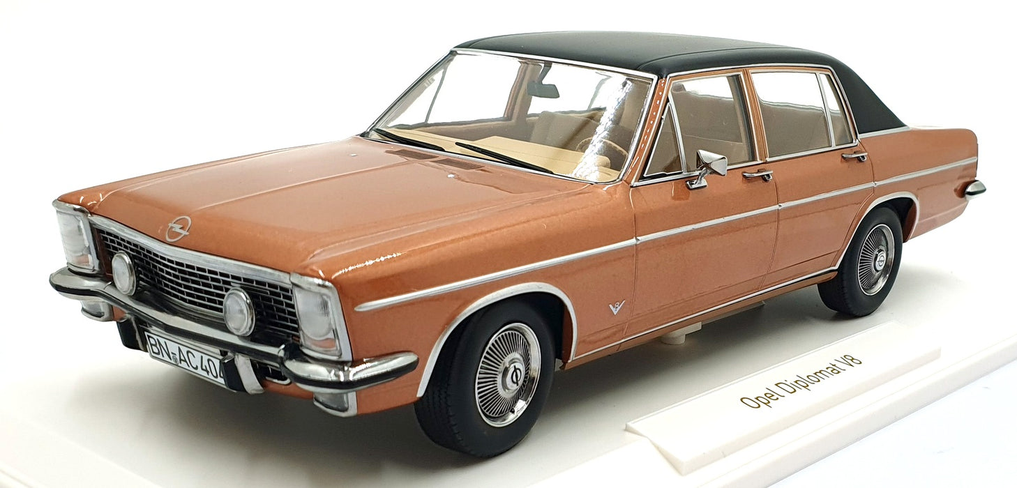 Norev 1/18 Scale Diecast 183689 - 1969 Opel Diplomat V8 - Met. Copper/Red