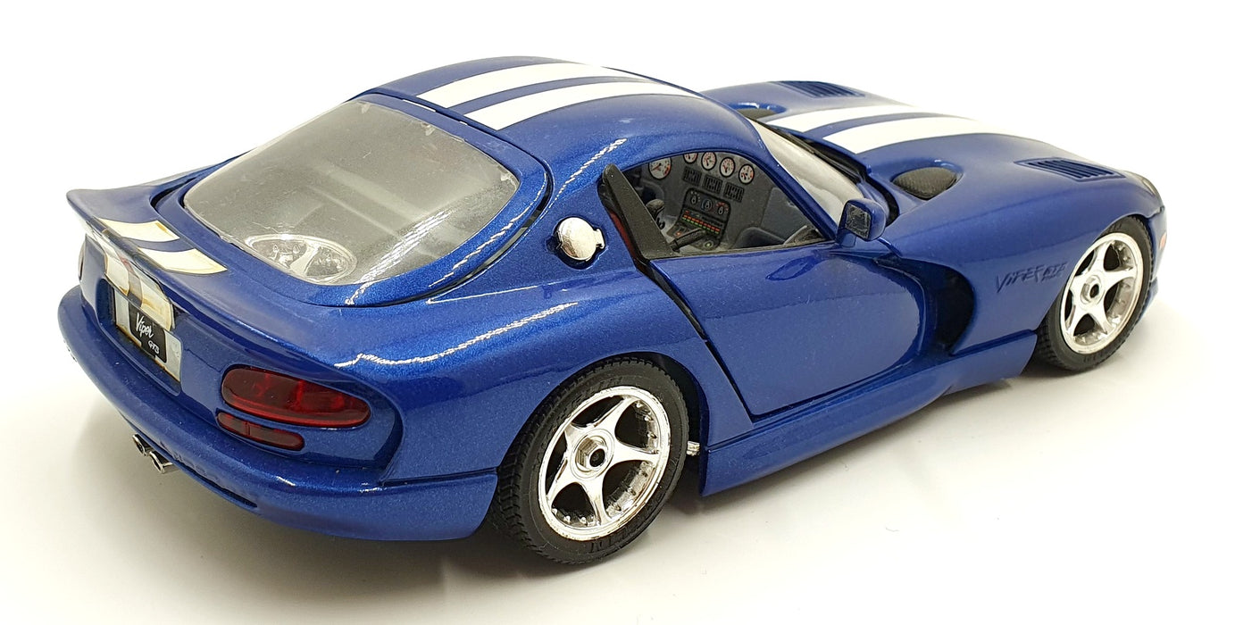 Burago 1/18 Scale Diecast 16126B - Dodge Viper GTS Coupe - Blue/White Stripes