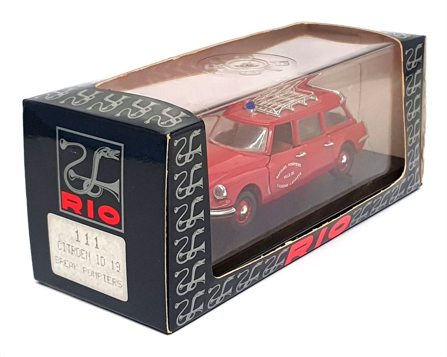 Rio Models 1/43 Scale 111 - Citroen ID19 Sapeurs Pompiers Fire Car - Red