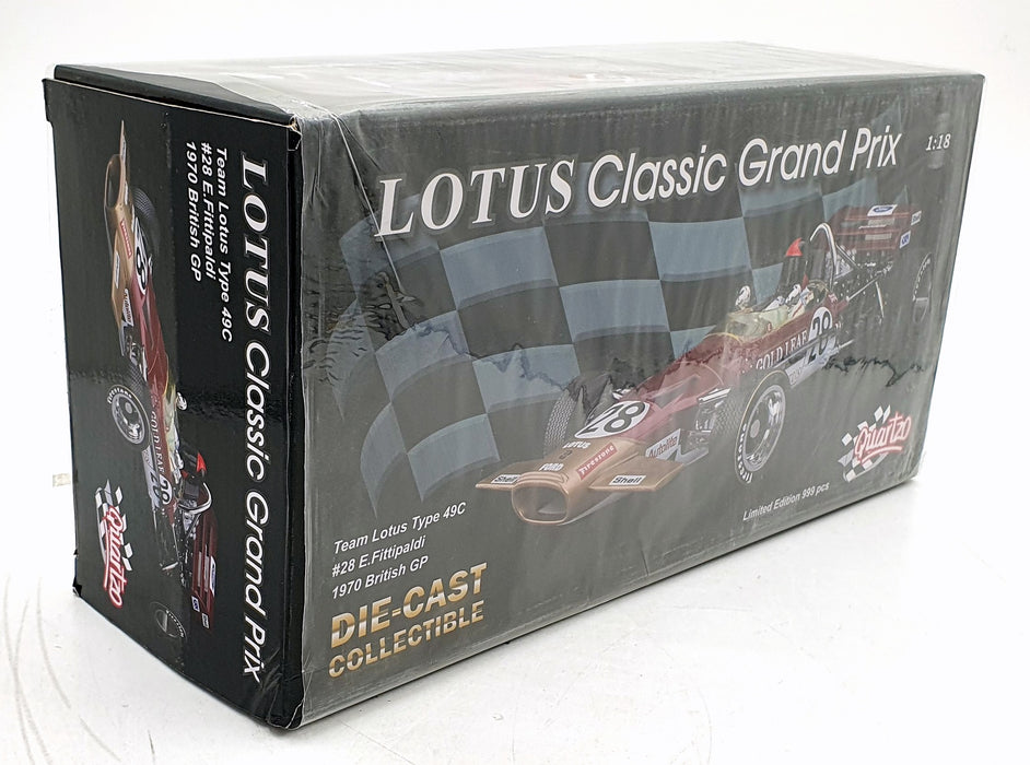 Quartzo 1/18 Scale 18221 Lotus Type 49C #28 Fittipaldi 1970 British GP LE
