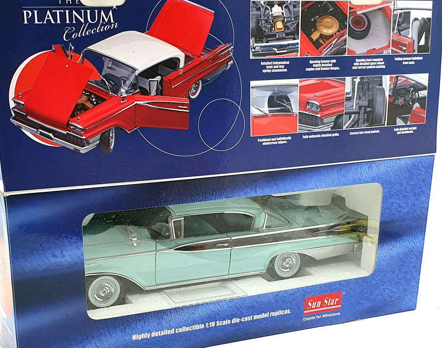 Sun Star 1/18 Diecast 5162 - 1959 Mercury Park Lane Hard Top - Cyan