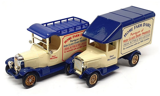 Lledo Promotions HF002 - 2 Piece Van Set "Home Farm Dairy" - Cream/Blue