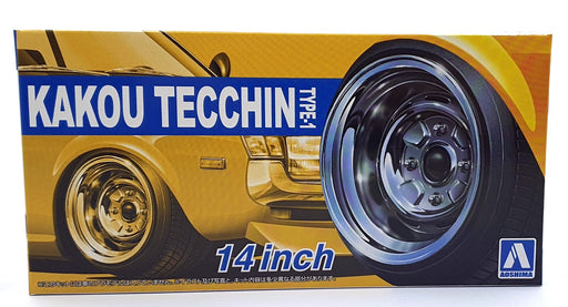 Aoshima 1/24 Scale 05232 - Kakou Tecchin Type 1 14' Wheels & Tyres Set #30