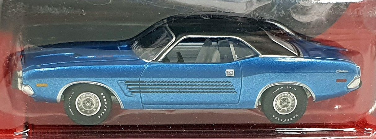 Auto World 1/64 Scale AW64152 - 1974 Dodge Challenger Rallye - Met. Blue