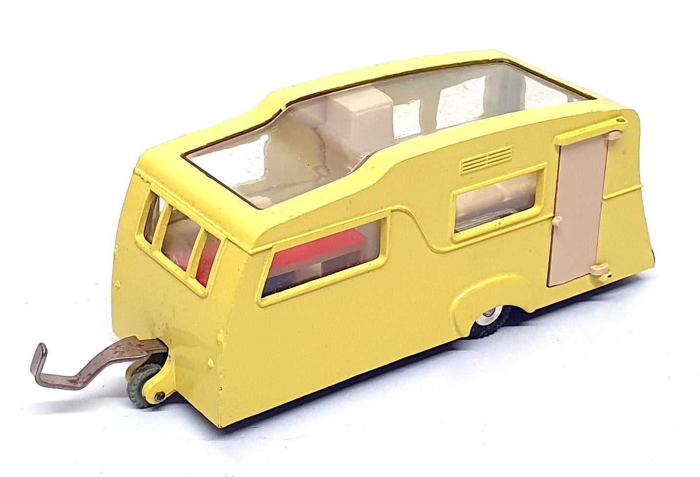 Dinky Toys Original Diecast 117 - 4 Berth Caravan With Transparent Roof - Yellow