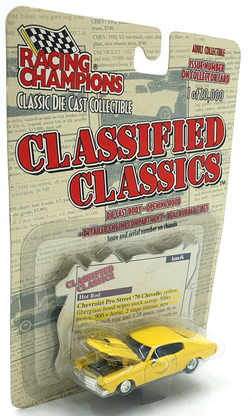 Racing Champions 1/64 Scale 98905 - 1970 Chevrolet Chevelle Pro Street - Yellow