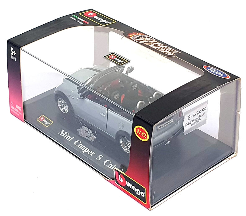 Burago 1/32 Scale Diecast 18-42000 - Mini Cooper S Cabrio - Greyish Blue