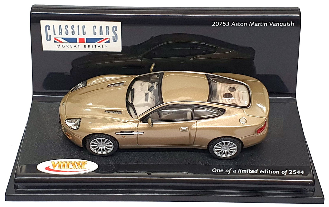Vitesse 1/43 Scale Diecast 20753 - Aston Martin Vanquish - Glengarry Gold