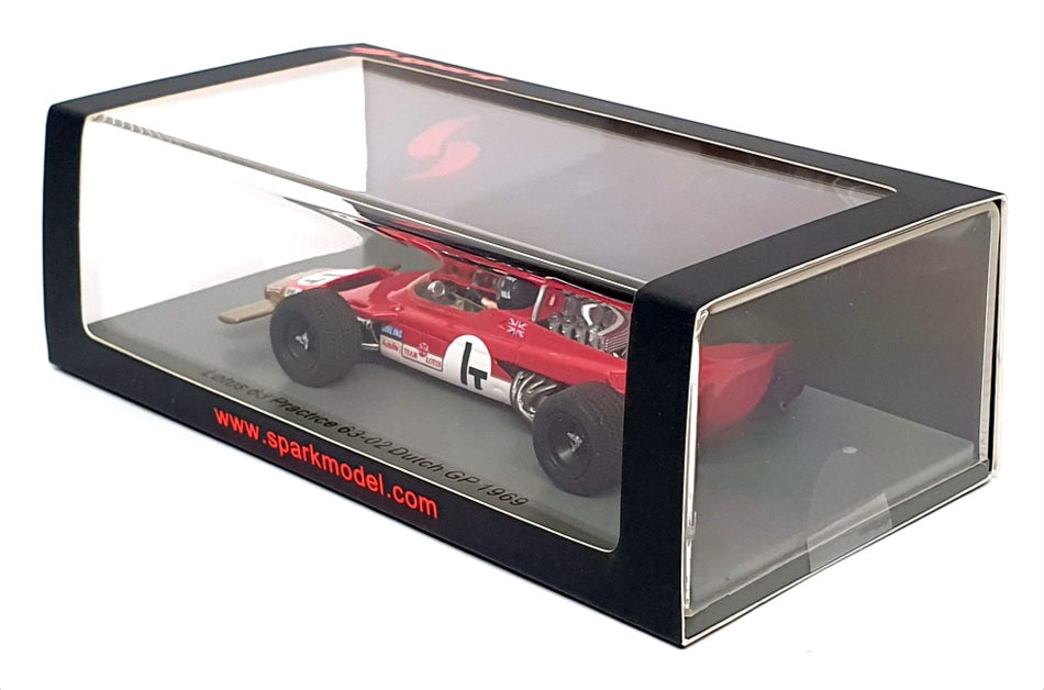Spark 1/43 Scale S6351 - F1 Lotus 63 Practice 63-02 Dutch GP 1969 Graham Hill