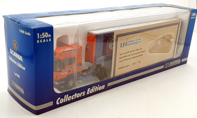 Universal Hobbies 1/50 Scale Diecast 5610 - Scania Lyons Truck - Orange/Blue