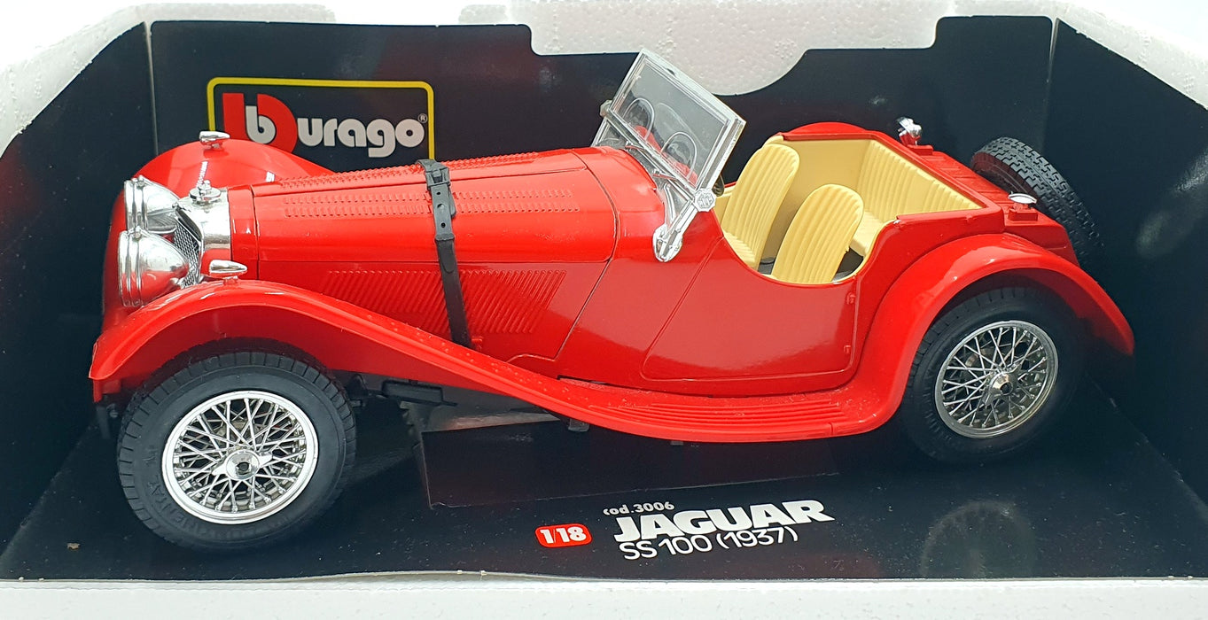 Burago 1/18 Scale 3006 - Jaguar SS 100 1937 - Red