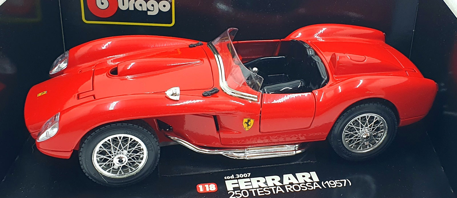 Burago 1/18 Scale Diecast 3007 - 1957 Ferrari 250 Testa Rossa - Red