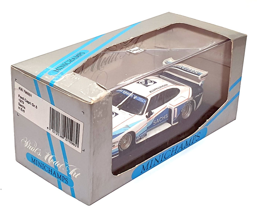 Minichamps 1/43 Scale 430 798501 Ford Capri Gr.5 1979 Sachs H.Ertl - White/Blue