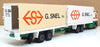 Tekno 1/50 Scale 62961 - Scania Truck & Trailer (G. SNEL) White/Orange/Green