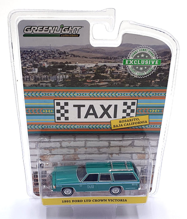 Greenlight 1/64 Scale 30225 - 1991 Ford Ltd Crown Victoria Taxi - Green