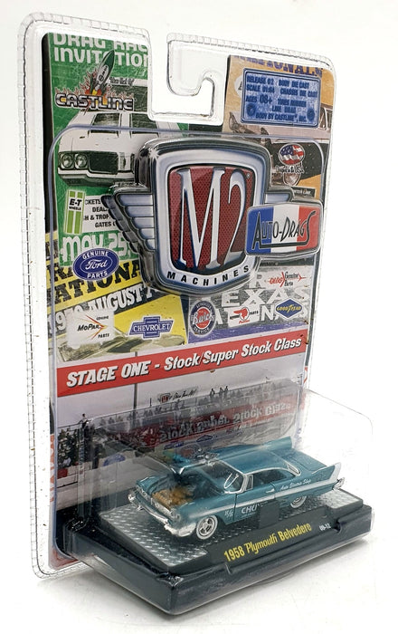Castline M2 Machines 1/64 Scale 09-12 - 1958 Plymouth Belvedere - Met. Green