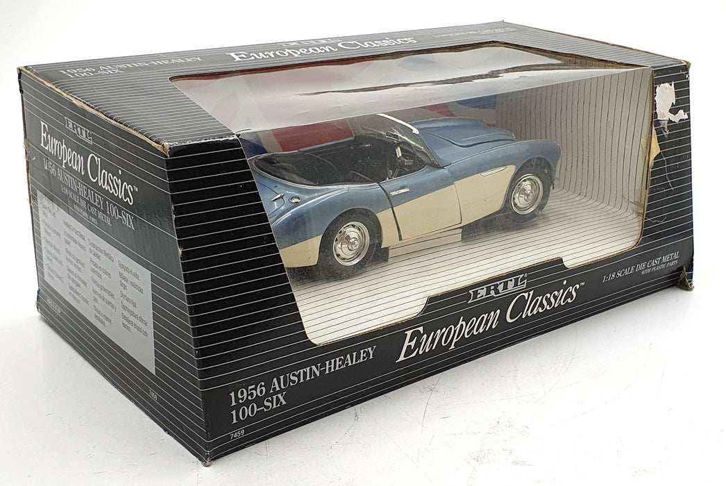 Ertl 1/18 Scale Diecast 7459 - 1956 Austin Healey 100-Six - Blue / white