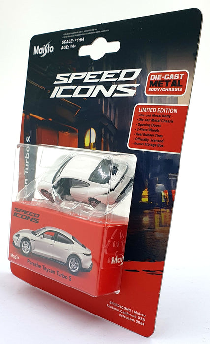 Maisto 1/64 Scale 15700 - Speed Icons Porsche Taycan Turbo S - White