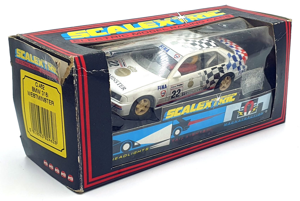 Scalextric 1/32 Scale Slotcar C462 - BMW 318i Westminster #22 - White