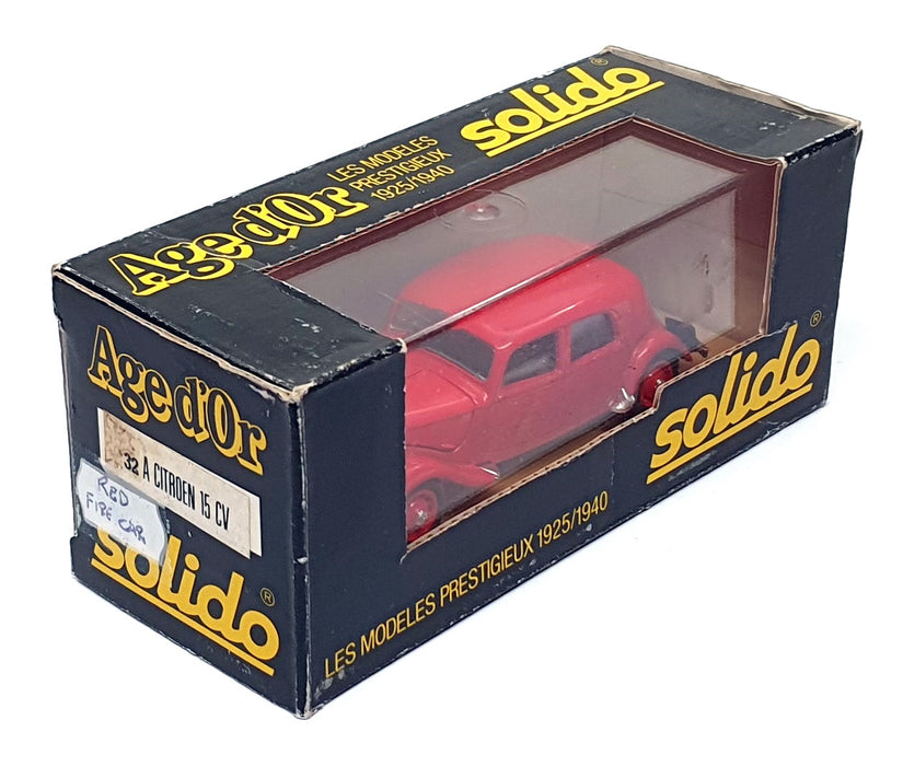 Solido 1/43 Scale No. 32 - 1938 Citroen 15CV French Fire Car - Red