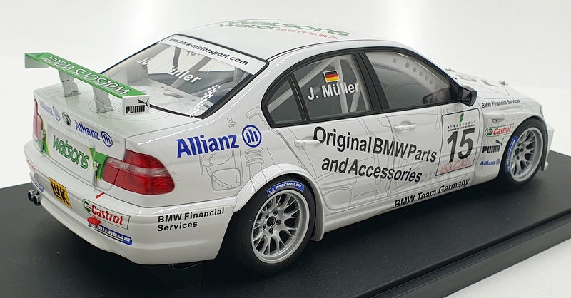 Autoart 1/18 Scale Diecast 80449 - BMW 320i E46 Macau 2004 J.Muller #15