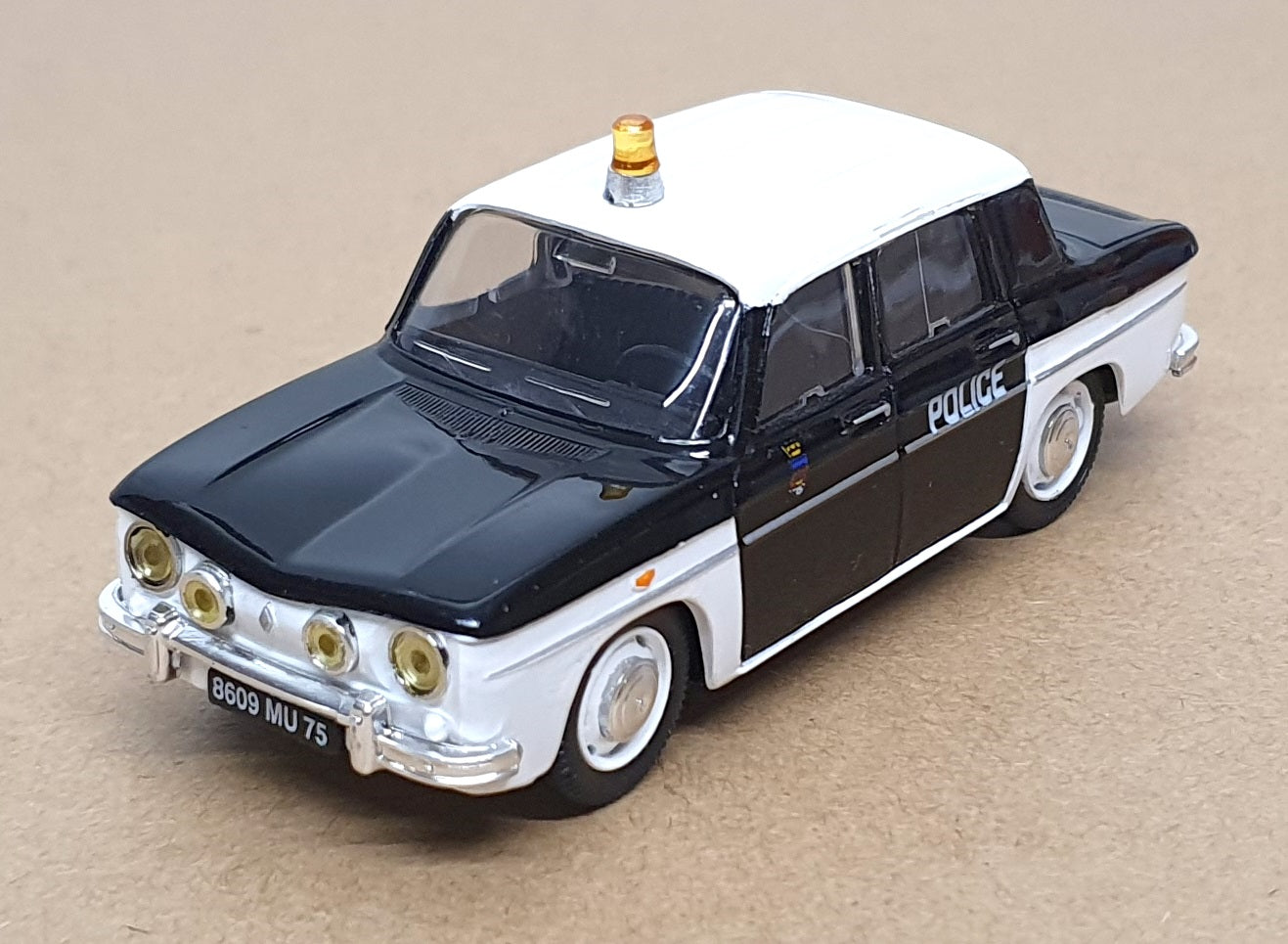Norev 1/43 Scale Diecast 8609P - Renault R8 Police Car - Black/White