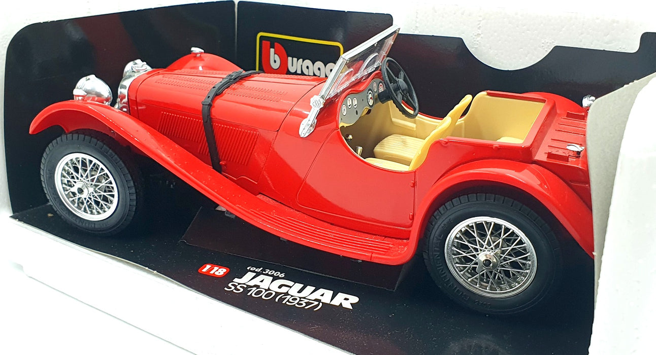 Burago 1/18 Scale 3006 - Jaguar SS 100 1937 - Red