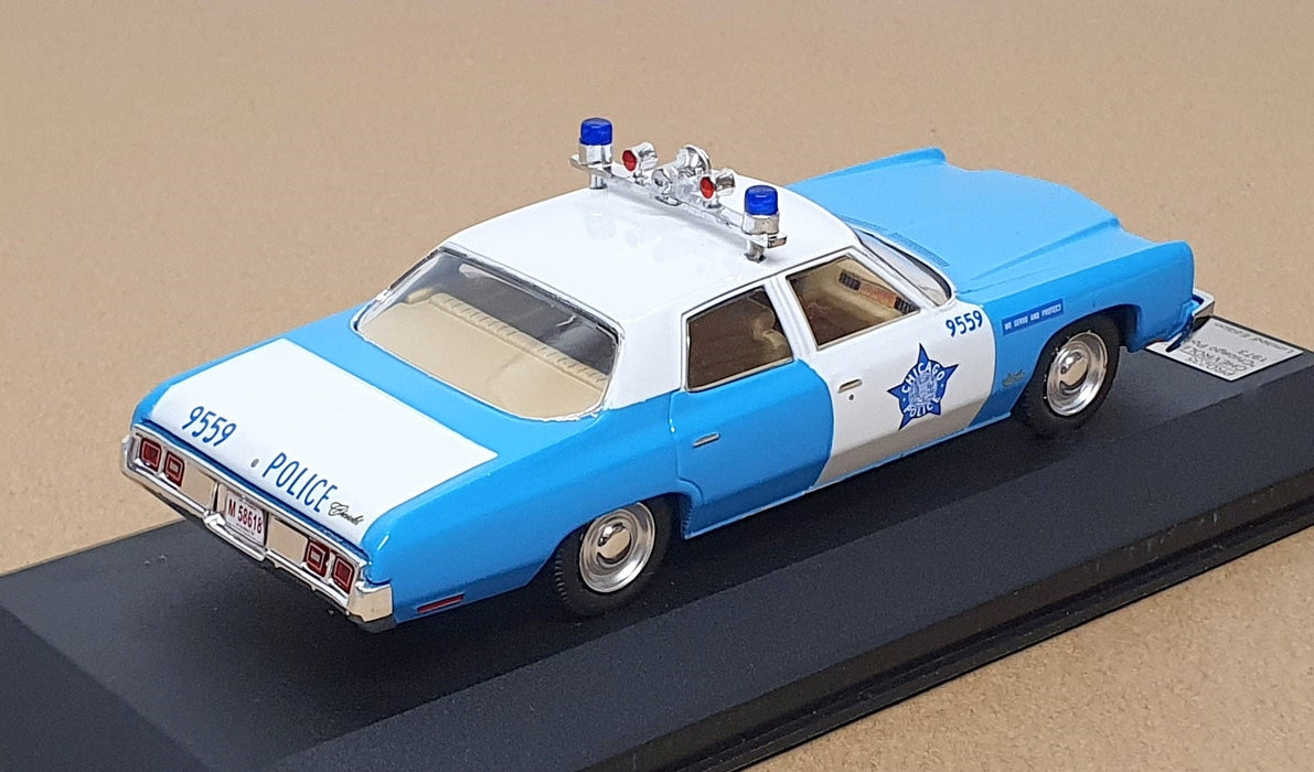 PremiumX 1/43 Scale PRD235 - 1973 Chevrolet Bel Air Chicago Police - Blue/White