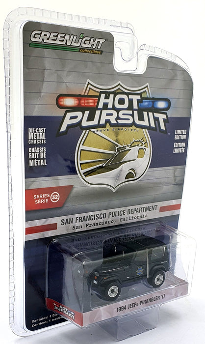 Greenlight 1/64 Scale 42890-D 1994 Jeep Wrangler YJ Police Car San Francisco PD