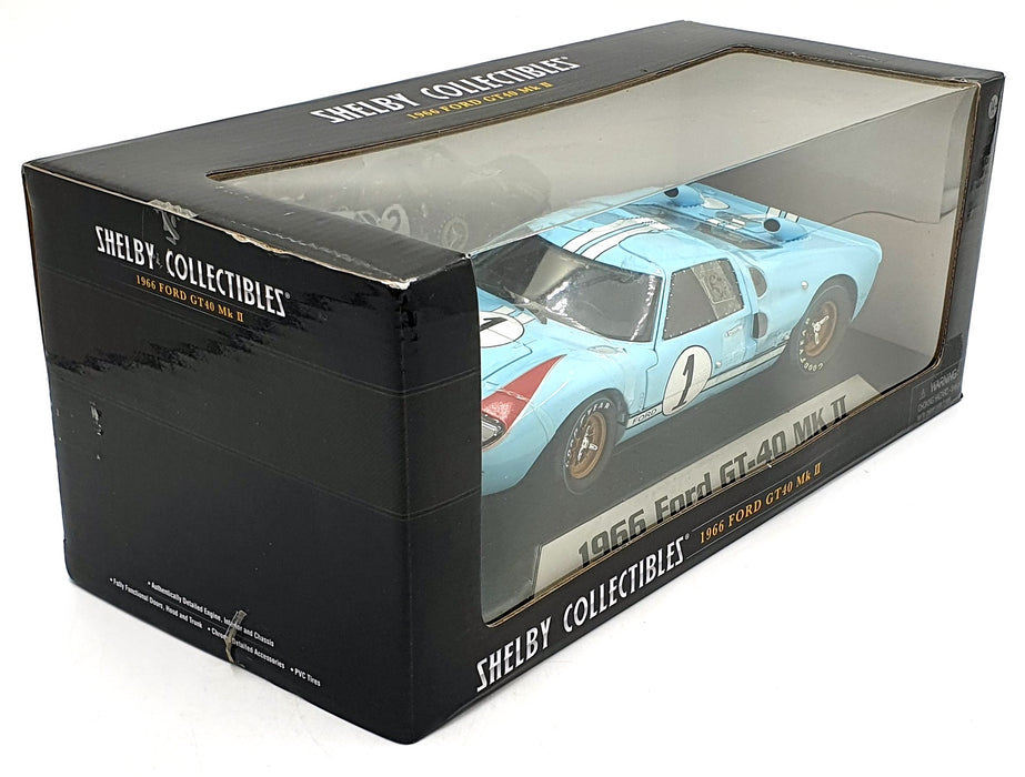 Shelby Collectibles 1/18 Scale Diecast 01411 - 1966 Ford GT40 MkII #1 - Blue