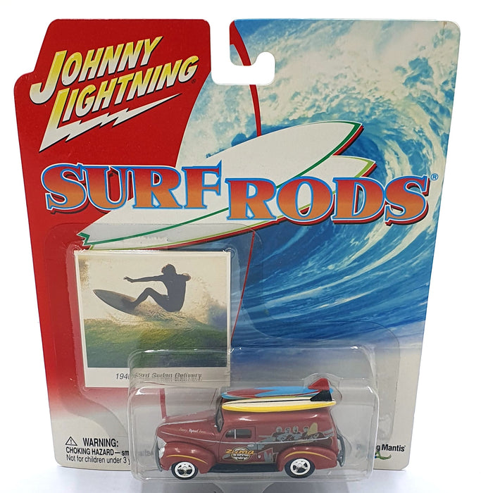 Johnny Lightning 1/64 Scale 294-07 Surf Rods 1940 Ford Sedan Delivery - Red