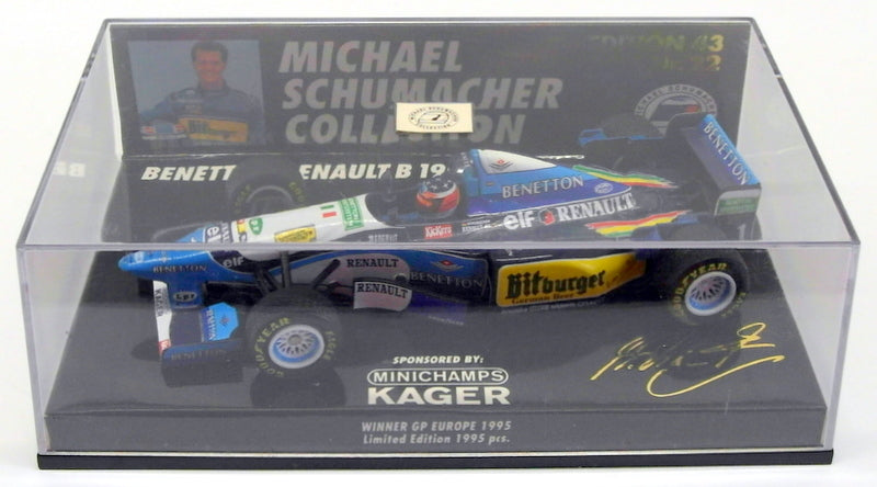 Minichamps 1/43 Scale 510 954316 - Benetton Renault B 195 Kager Schumacher