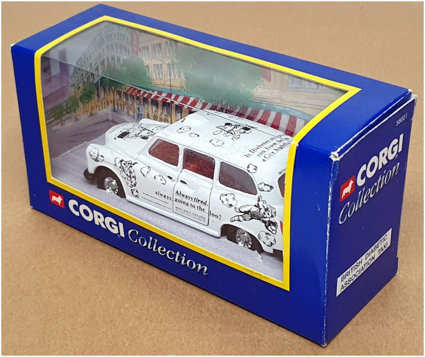 Corgi 11cm Long Diecast 58001 - British Diabetic Association Taxi - White