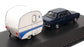 Schuco 1/43 Scale 45 029 4700 - Opel Kadett B With Caravan - Dk. Blue White