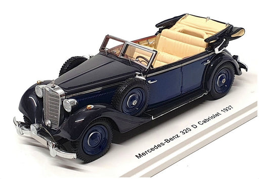 Spark 1/43 Scale S1054 - 1937 Mercedes Benz 320D Cabriolet - Blue