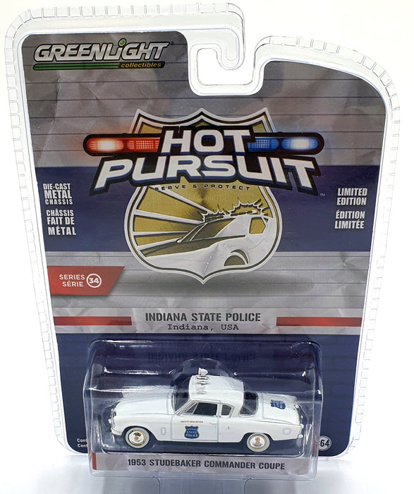 Greenlight 1/64 Scale 42910-A 1953 Studebaker Commander Coupe Indiana State PD
