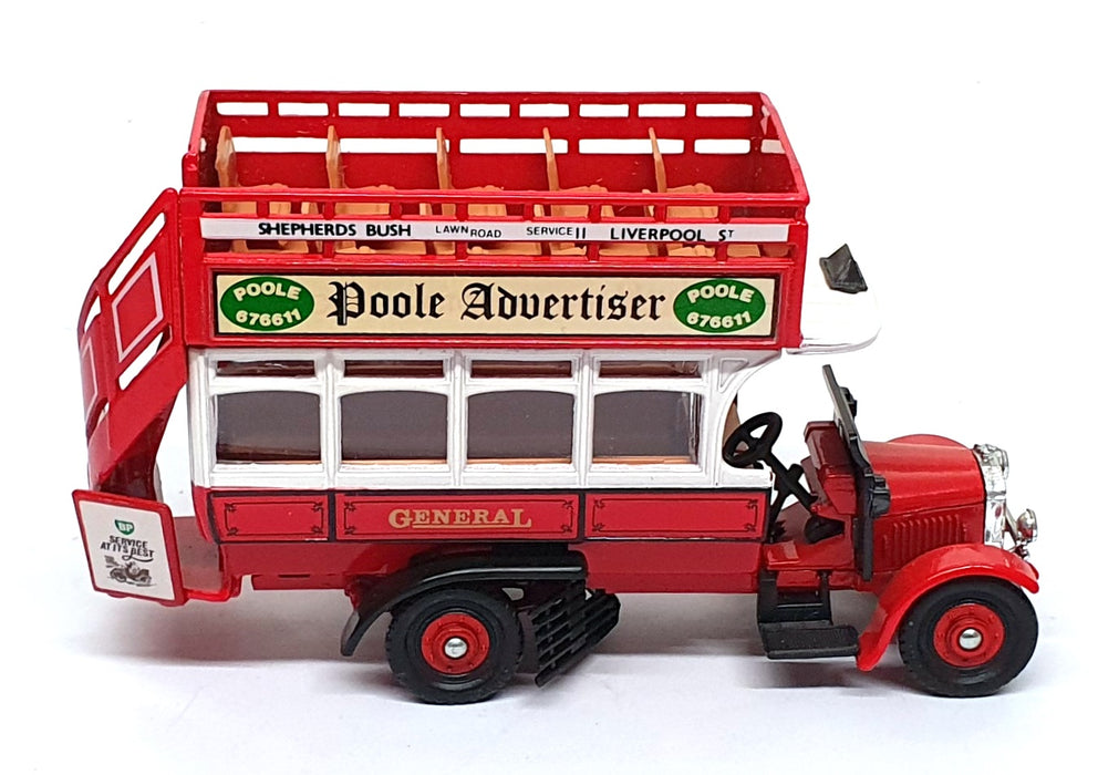 Corgi Appx 15cm Long Diecast TCB02B - Thornycroft Bus Poole Advertiser REWORKED