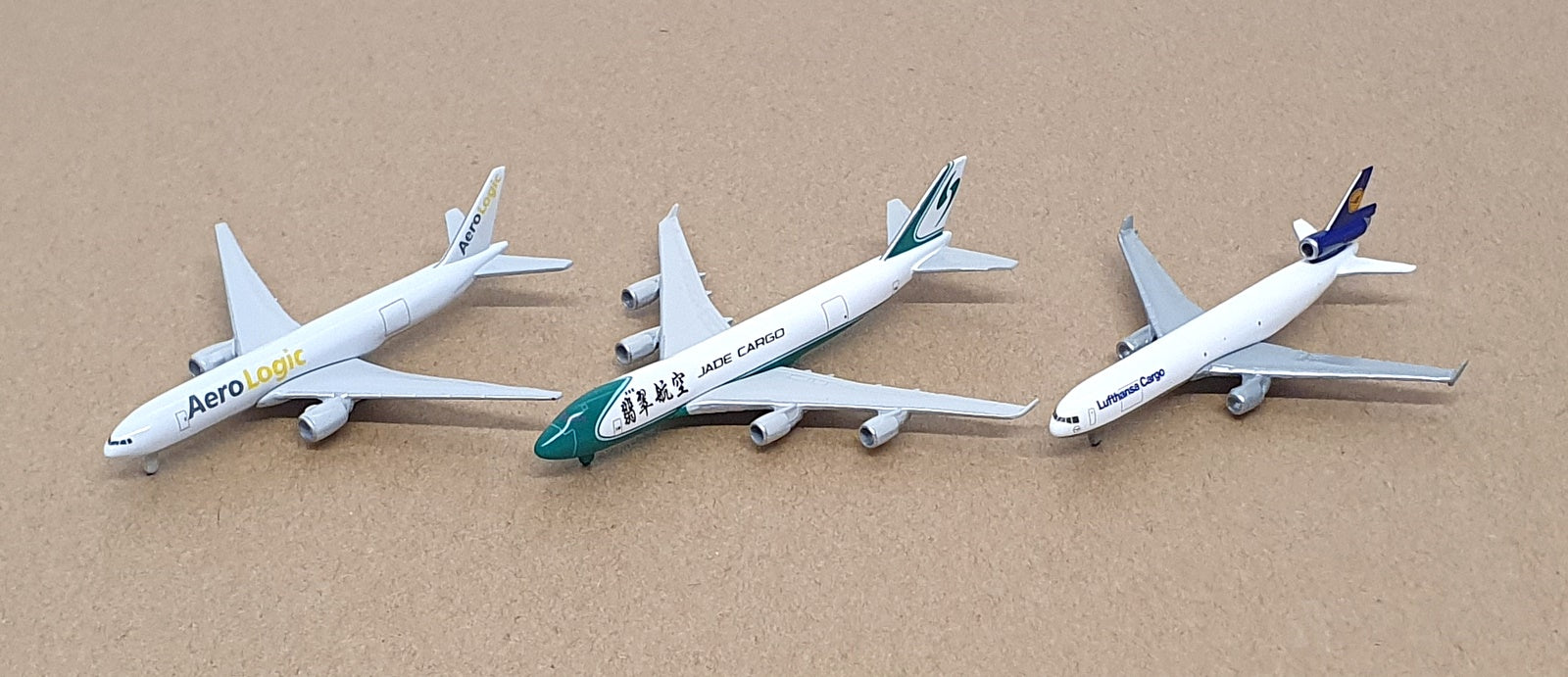 Herpa 1/1000 Scale 570329 - 3 Piece Boeing Cargo Set AeroLogic Jade Lufthansa
