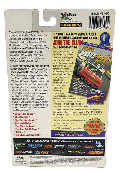 Johnny Lightning 1/64 Scale 431-00 - The Monkees Car with Decals - Show Card