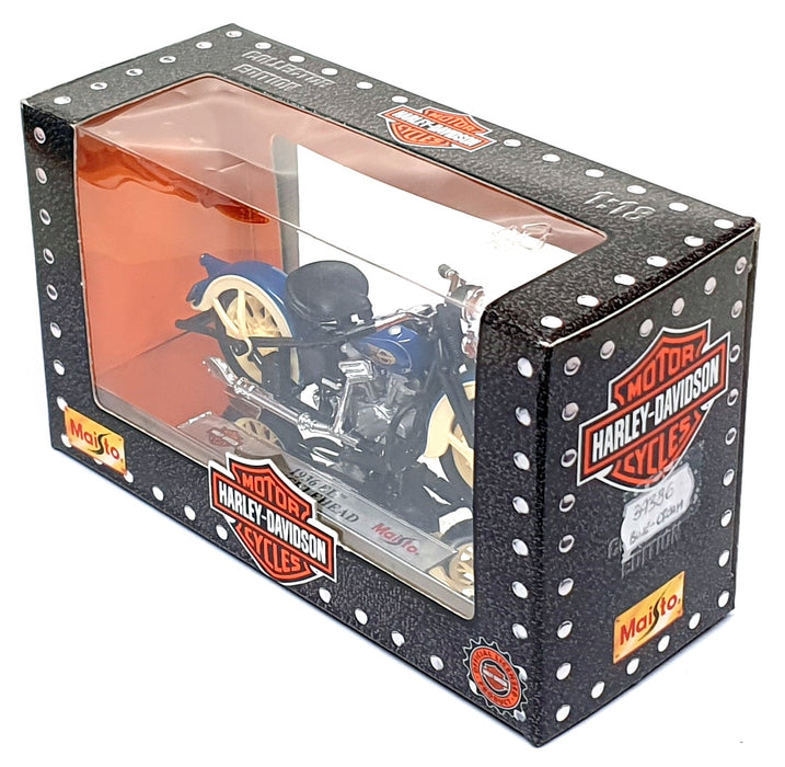 Maisto 1/18 Scale 39386 - 1936 Harley Davidson EL Knucklehead - Blue/Cream