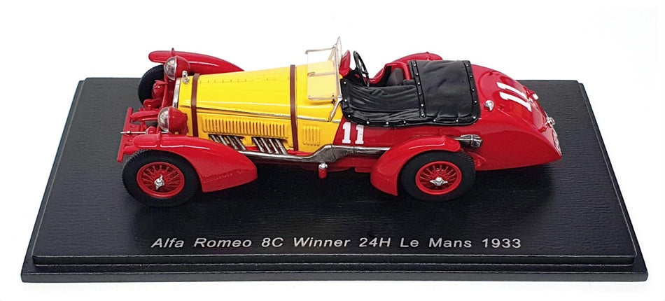 Spark Model 1/43 Scale 43LM33 - Alfa Romeo 8c Winner 24h LM 1933 - Red/Yellow