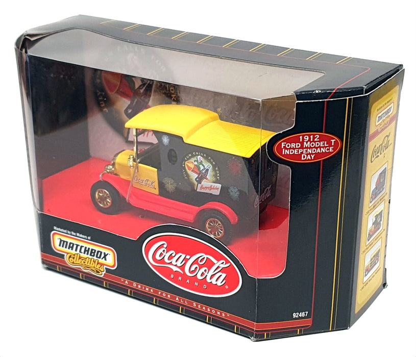 Matchbox 9cm Long Diecast 92467 - 1912 Ford Model T Independence Day Coca Cola