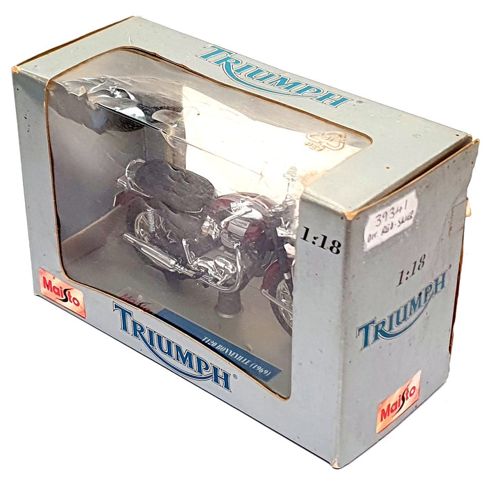 Maisto 1/18 Scale 39341 - 1969 Triumph Bonneville T120 - Dk. Red/Silver