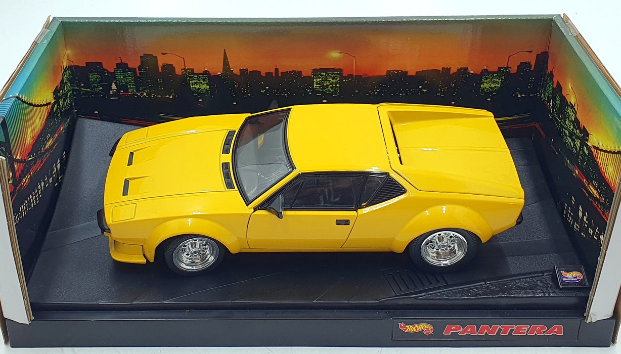 Hot Wheels 1/18 scale Diecast 27809 - DeTomaso Pantera - Yellow