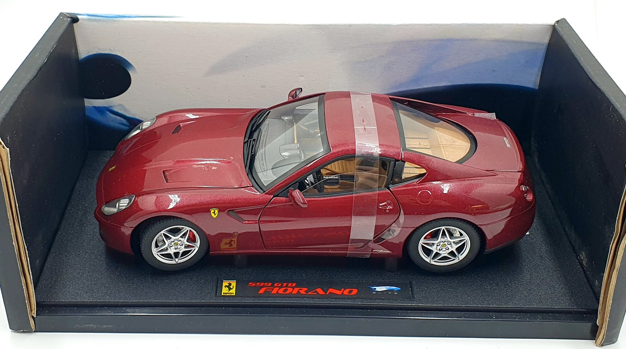Hot Wheels 1/18 Scale Diecast M1200 - Ferrari 599 GTB Fiorano Dark Metallic Red