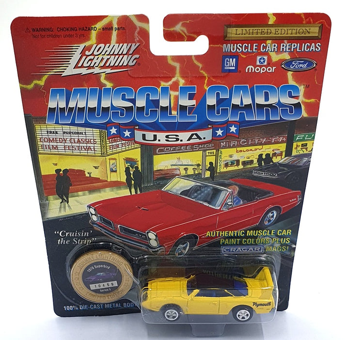 Johnny Lightning 1/64 Scale 200-150 - Muscle Cars 1970 Plymouth Superbird Yellow