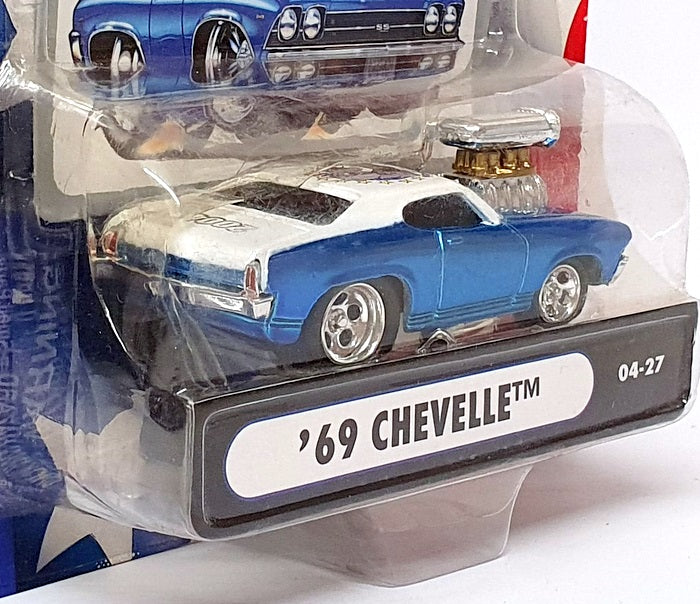 Muscle Machines 1/64 Scale 71161 04-27 - 1969 Chevrolet Chevelle - Blue/White