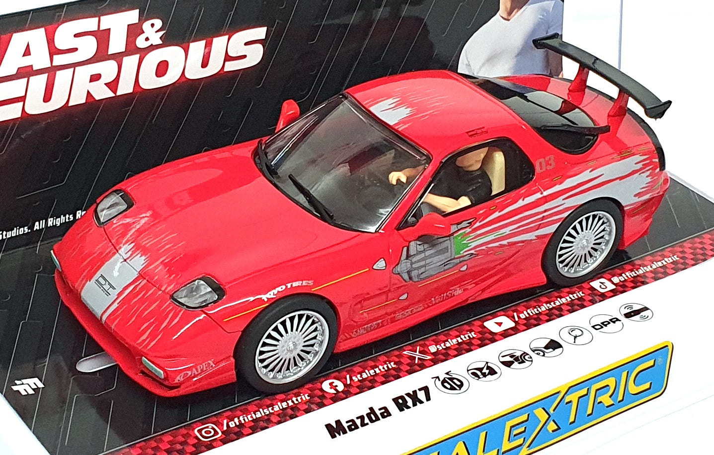 Scalextric 1/32 Scale Slotcar C4592 - Mazda RX7 Fast & Furious - Red ...